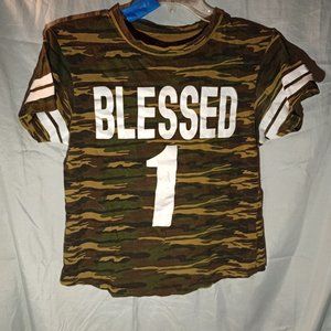 "BLESSED" Camo Shirt
